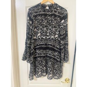 Beautiful black floral dress from Anthropologie, lightly worn